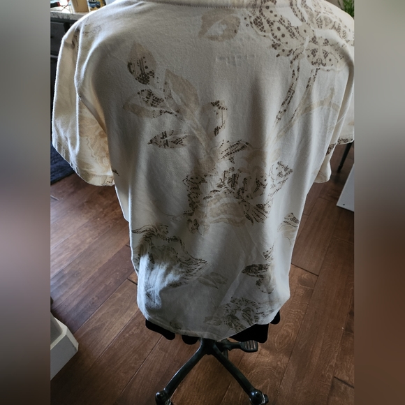 Sonoma Jewel Neck Vintage Print Top in Size Large - Picture 5 of 10